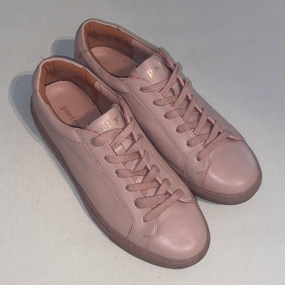 Poetry leather Blush Lace-Up Sneakers US9 EU40